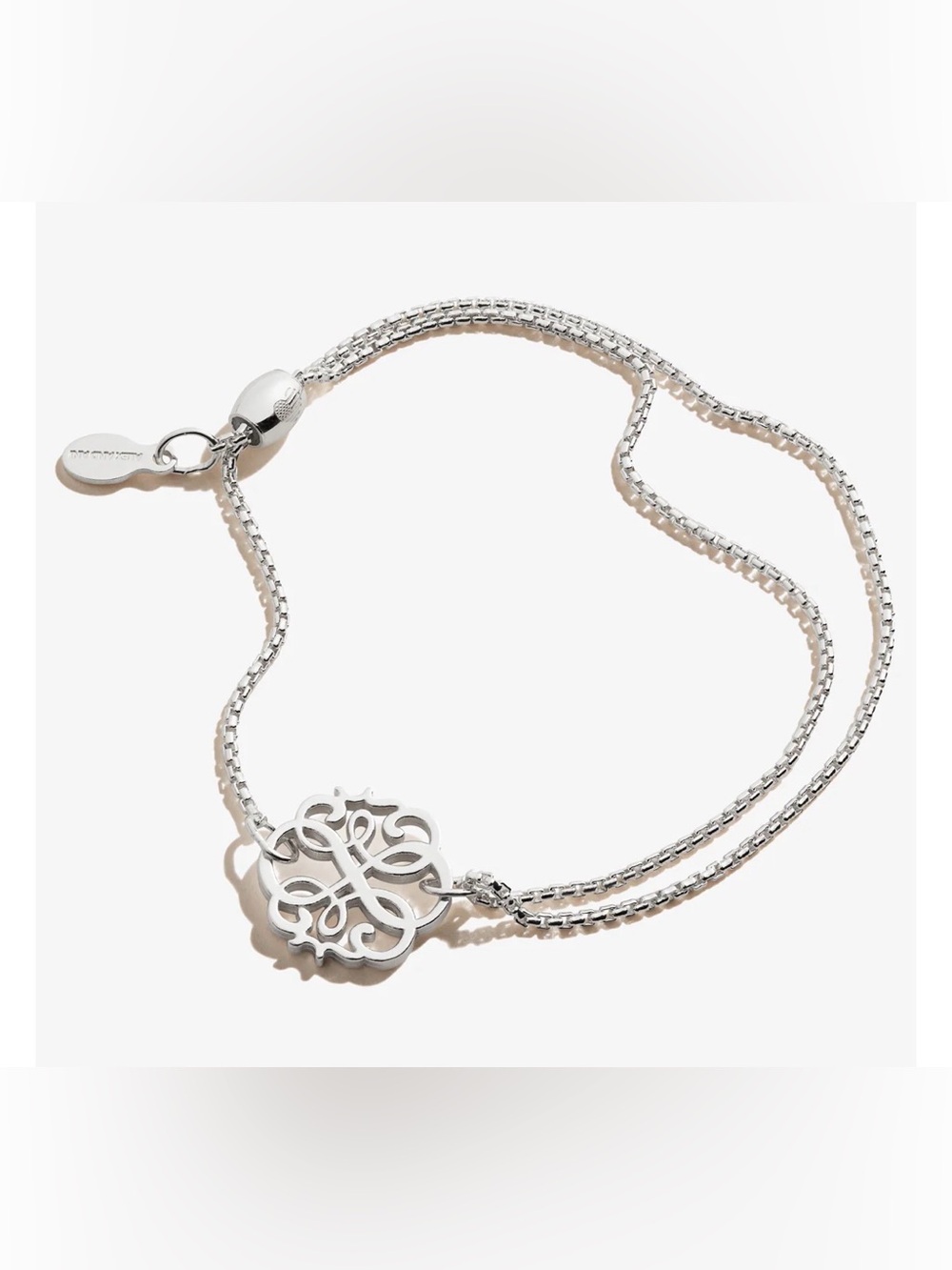 Alex and Ani Silver Filigree Double Chain Bracelet